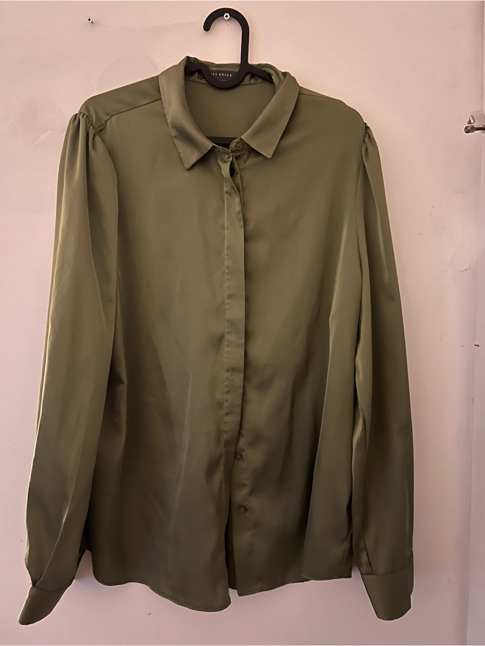 Olive Green Button-Front  Shirt